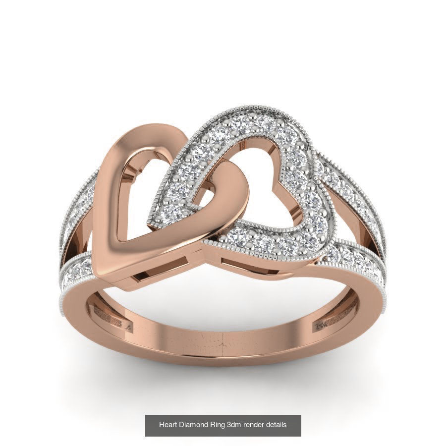 38 Heart Diamond Ring 3dm render details 3D Model Collection_32