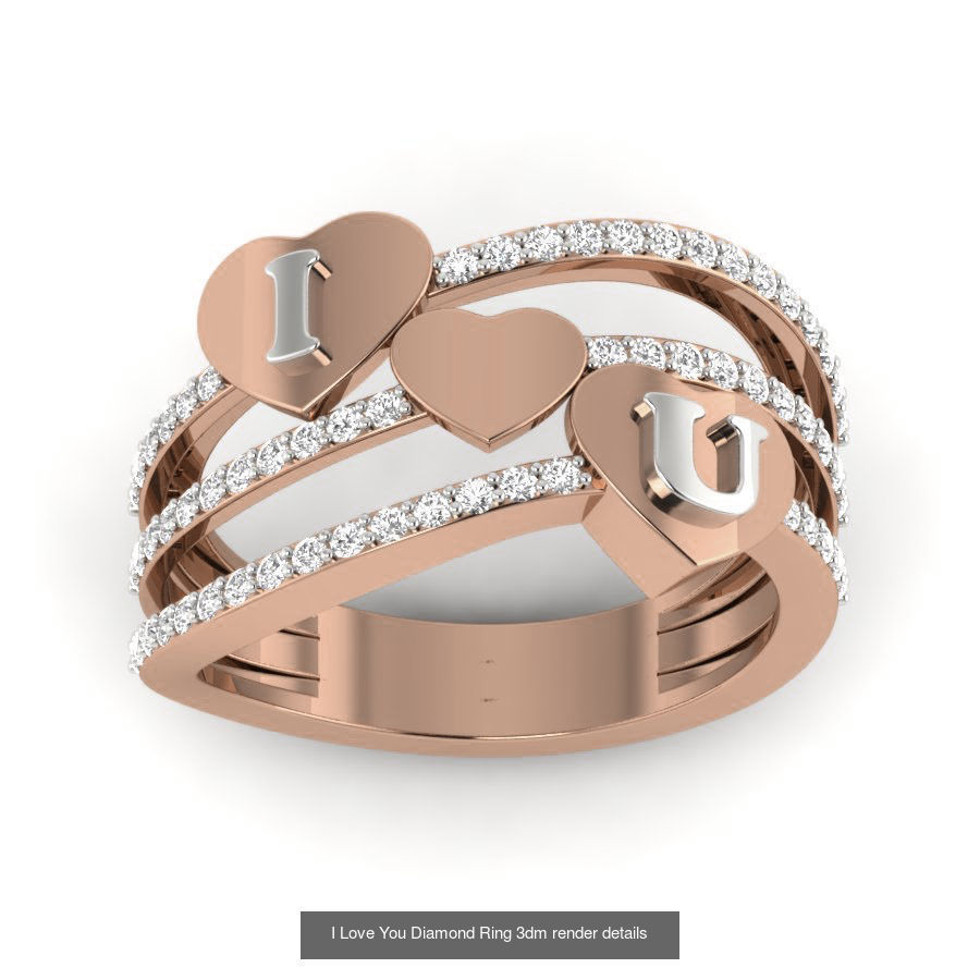 38 Heart Diamond Ring 3dm render details 3D Model Collection_20