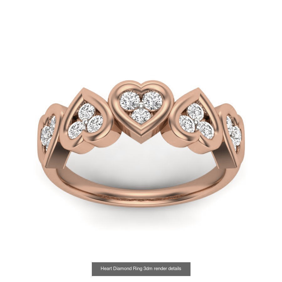 38 Heart Diamond Ring 3dm render details 3D Model Collection_31