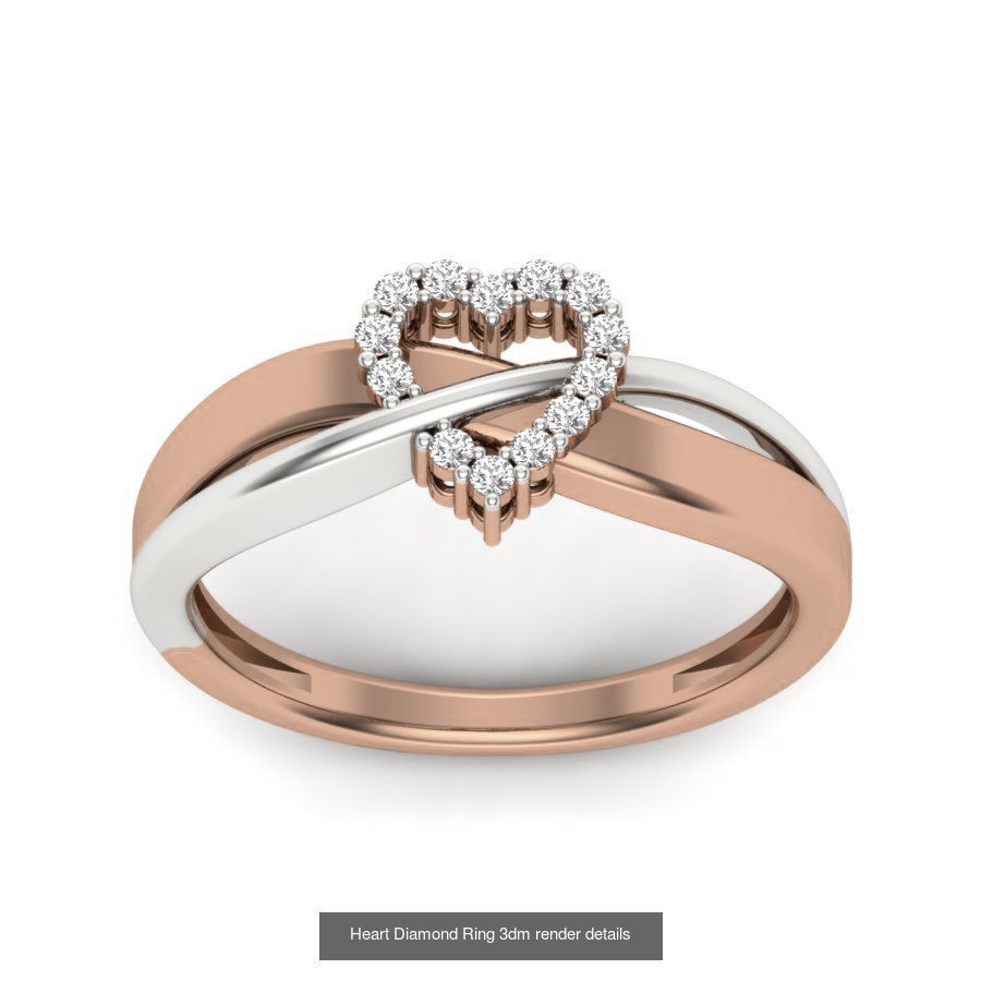 38 Heart Diamond Ring 3dm render details 3D Model Collection_24
