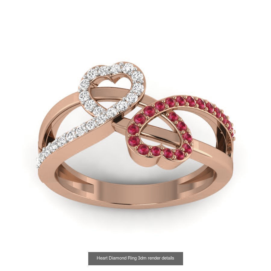 38 Heart Diamond Ring 3dm render details 3D Model Collection_22