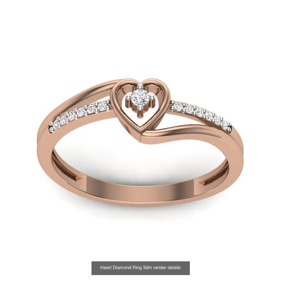 38 Heart Diamond Ring 3dm render details 3D Model Collection_27
