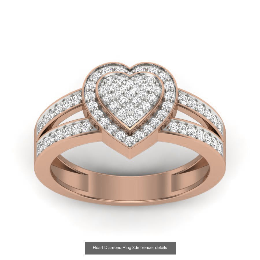 38 Heart Diamond Ring 3dm render details 3D Model Collection_23