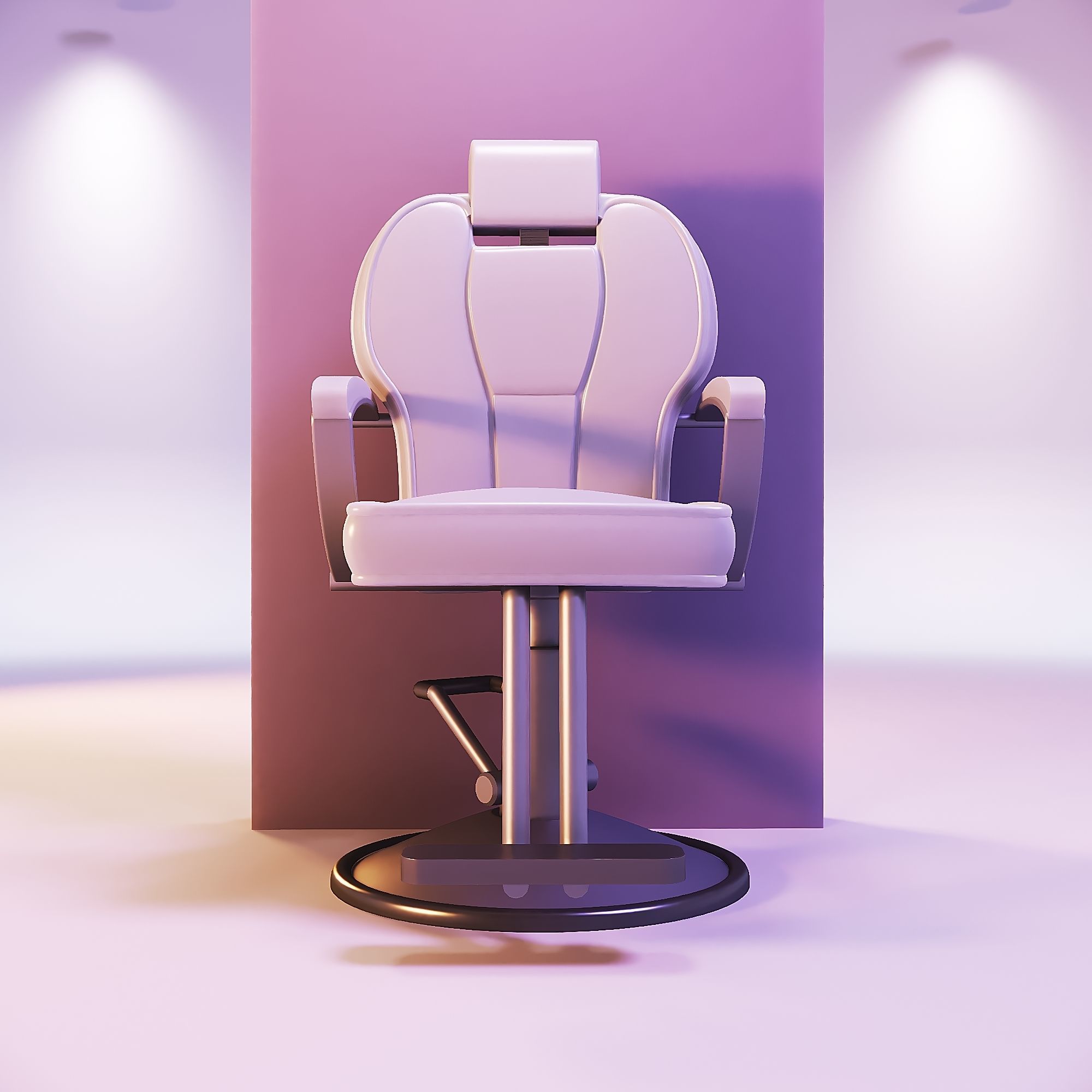 Miniature dollhouse furniture salon chair 3D print model_2