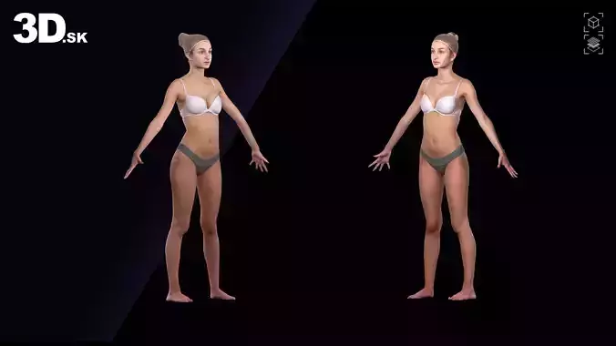 Raw A Pose Scan Monika Sunshine