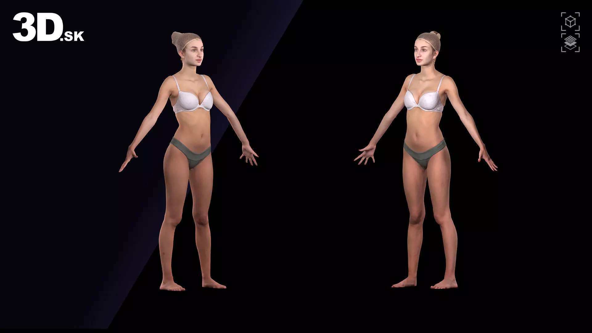 Raw A Pose Scan Monika Sunshine 3D model_0