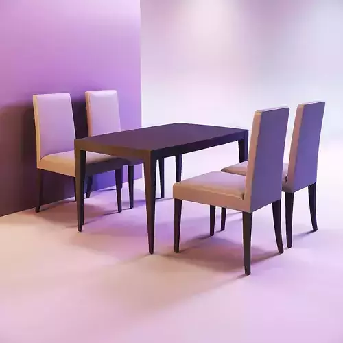 Dining table and chairs  3D print model