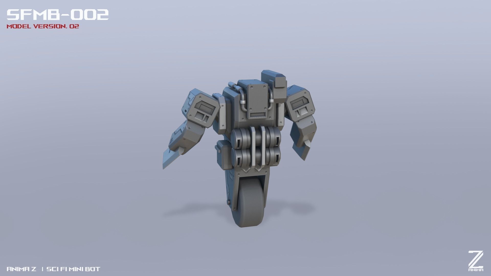 Scifi Mini bot Low-poly 3D model_4
