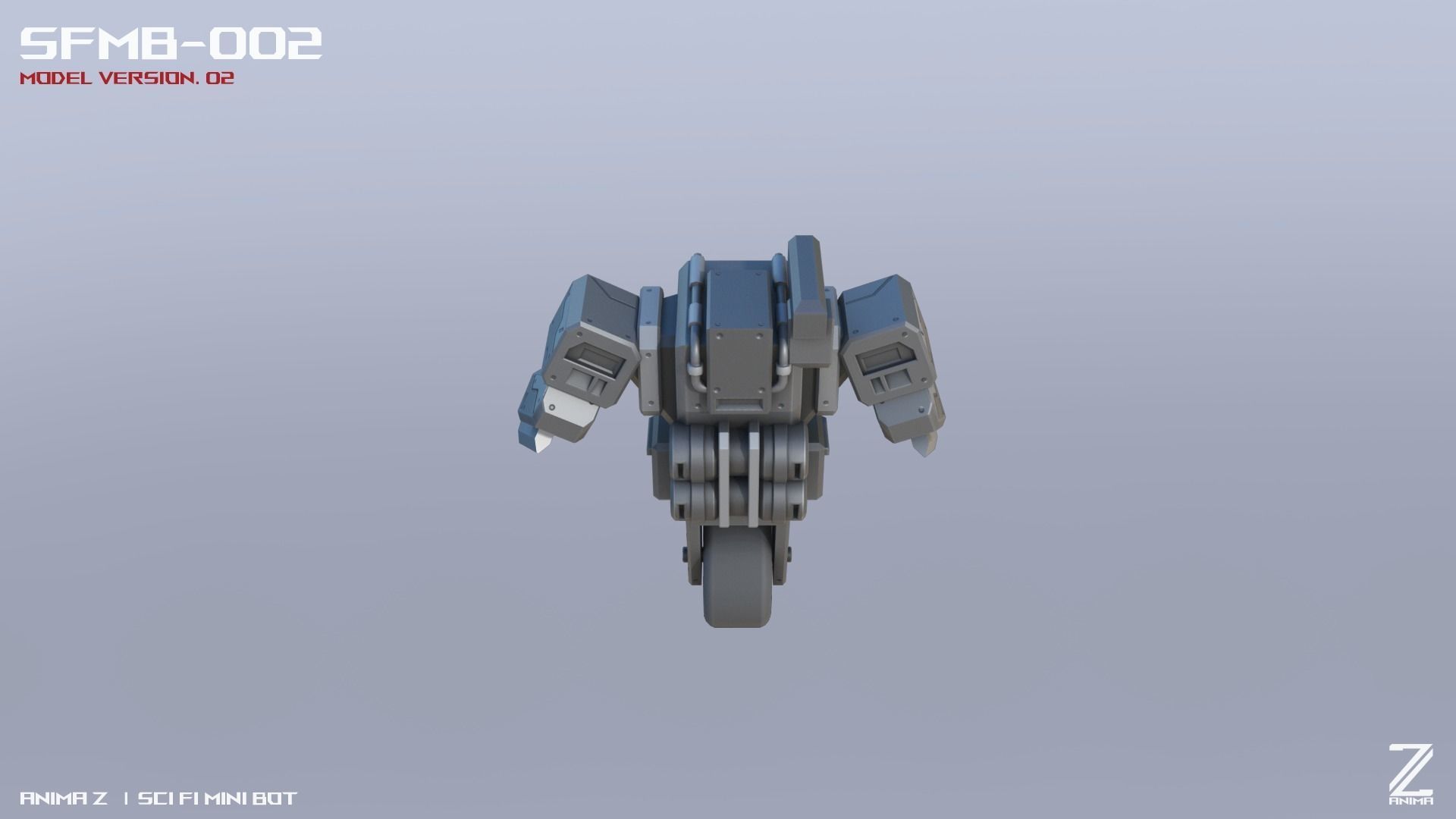 Scifi Mini bot Low-poly 3D model_8