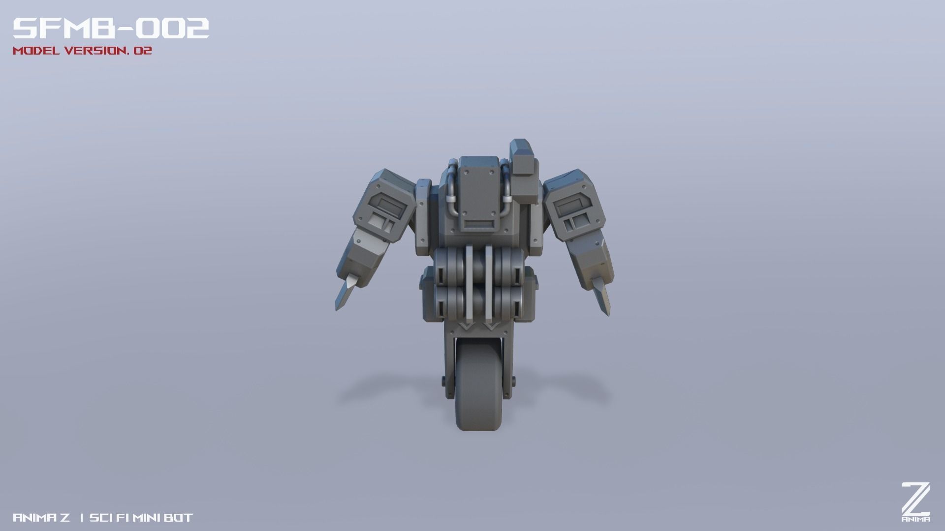 Scifi Mini bot Low-poly 3D model_7