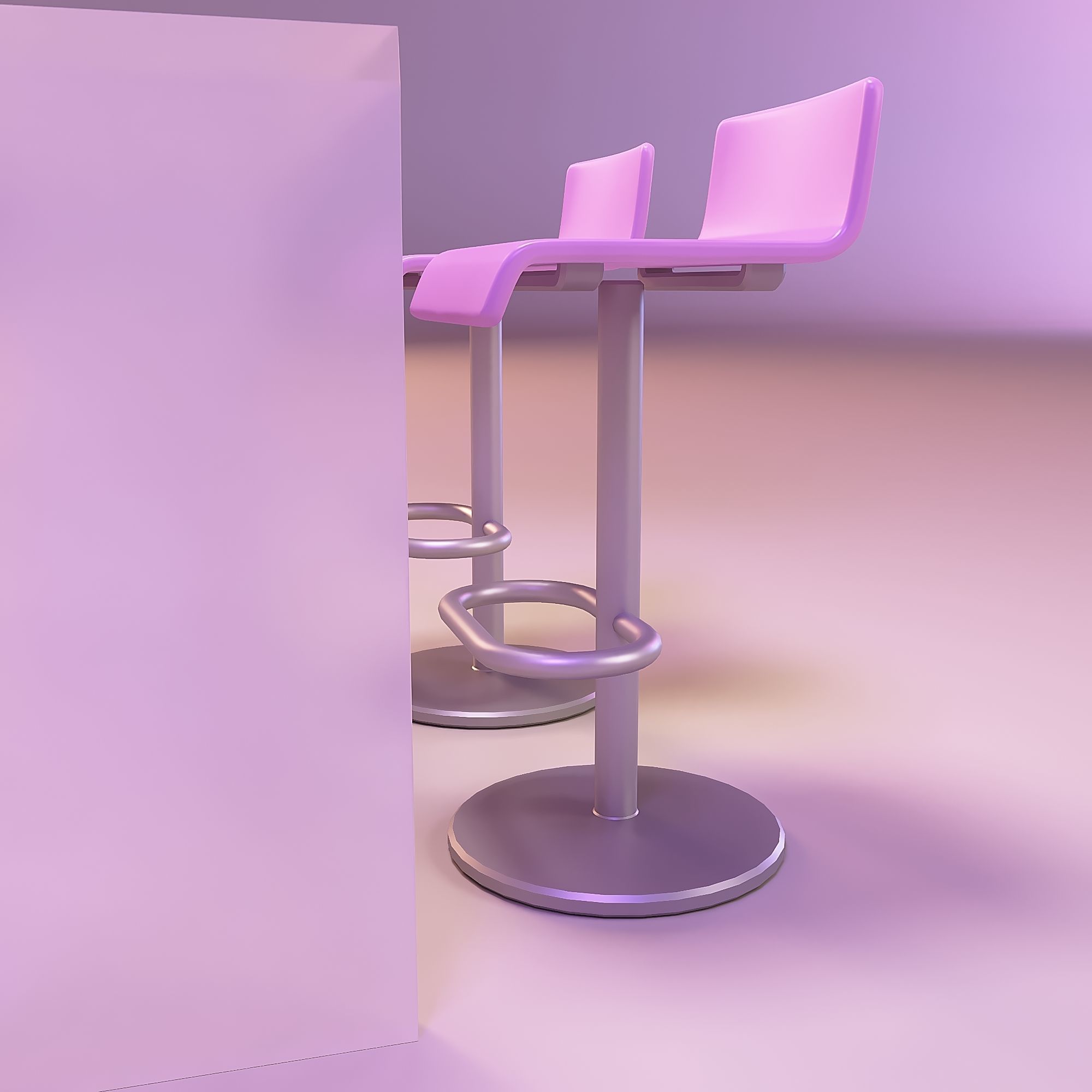 Bar chair and bar counter 3D print model_5