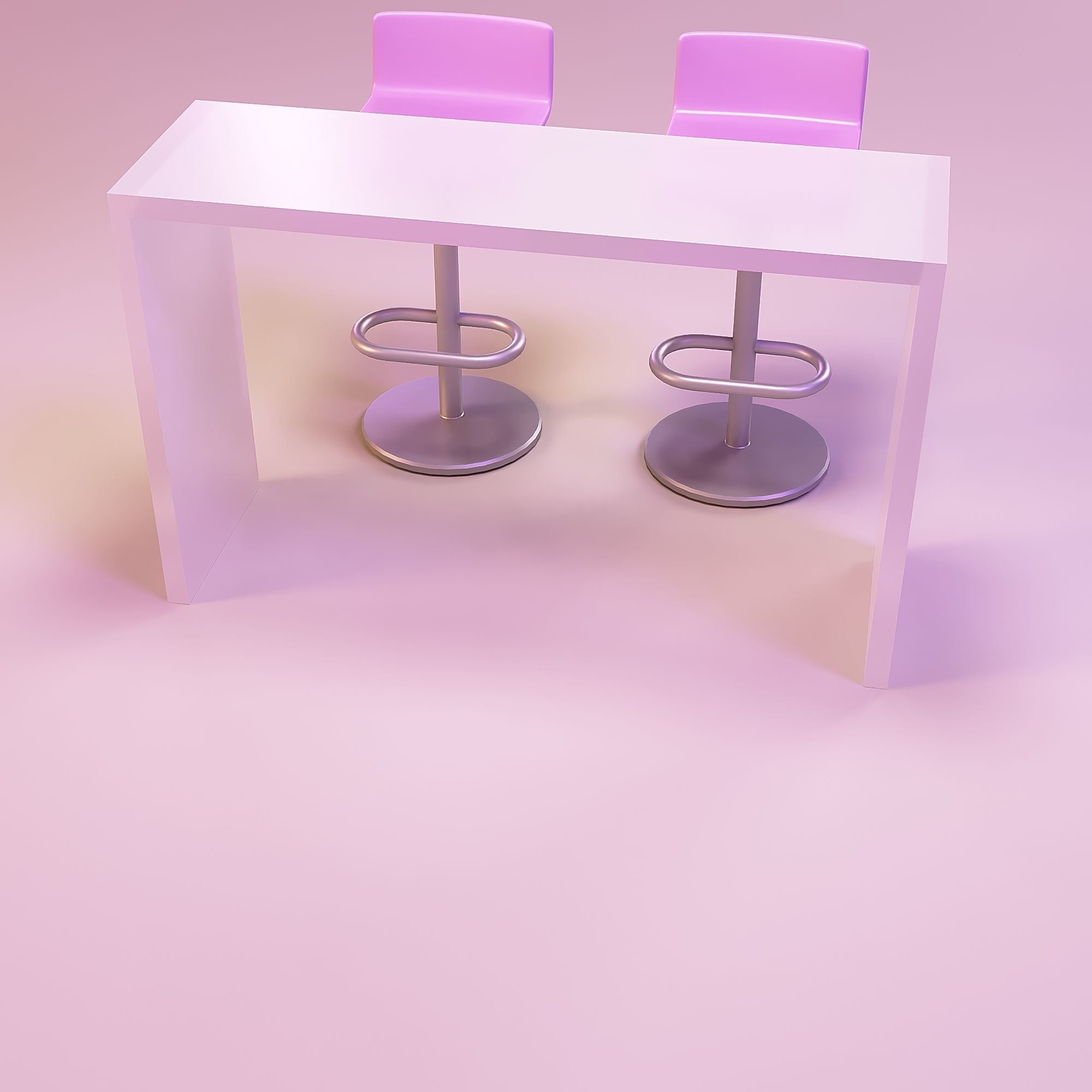 Bar chair and bar counter 3D print model_7