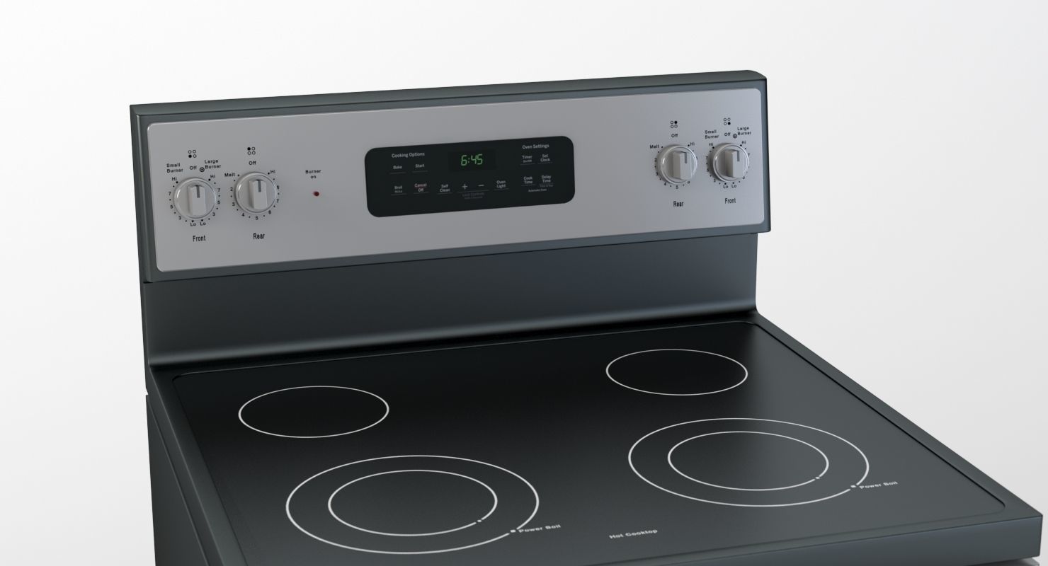 General Electric Free-Standing Electric Range JB645DKBB 3D model_10