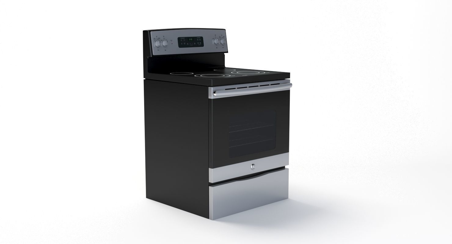 General Electric Free-Standing Electric Range JB645DKBB 3D model_2
