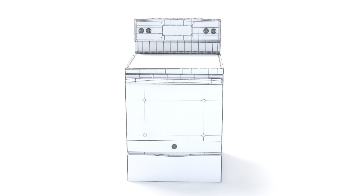 General Electric Free-Standing Electric Range JB645DKBB 3D model_12