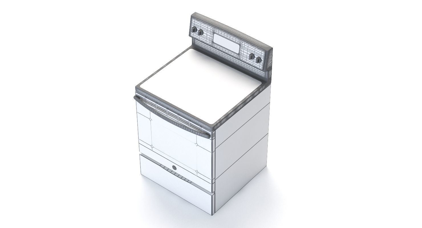 General Electric Free-Standing Electric Range JB645DKBB 3D model_13