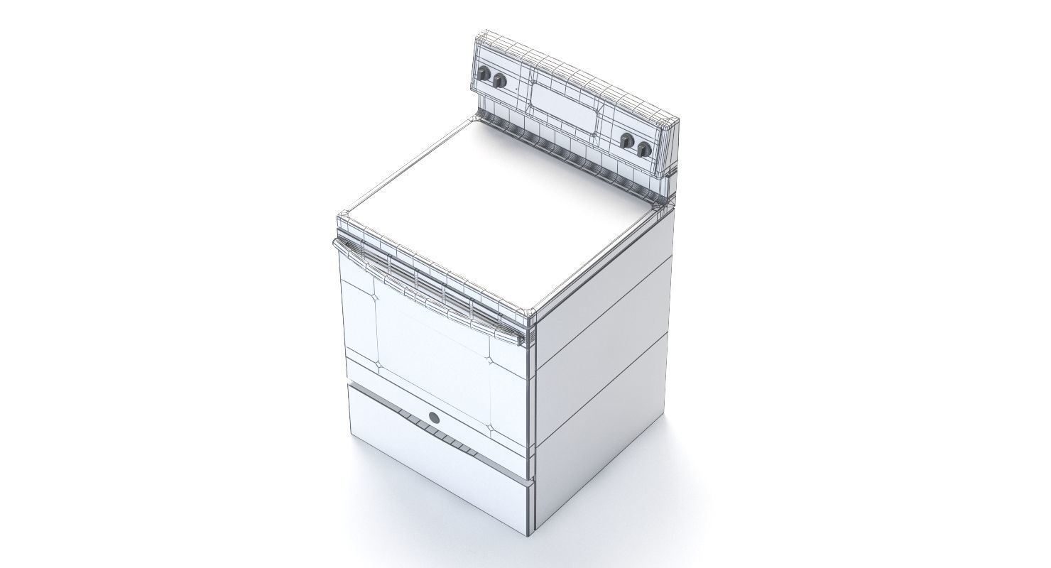 General Electric Free-Standing Electric Range JB645DKBB 3D model_14