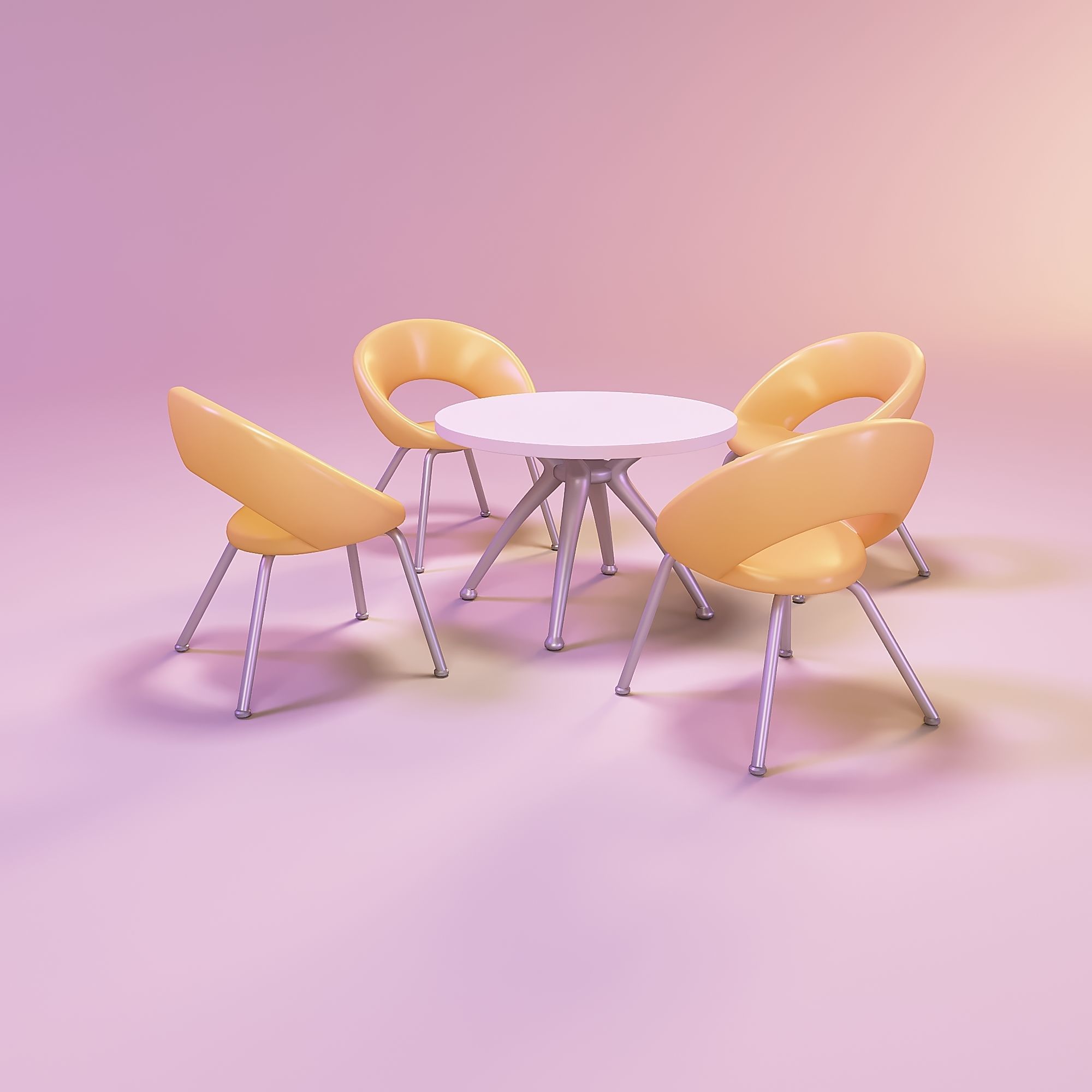 Kitchen table and chair toys for dolls 3D print model_3