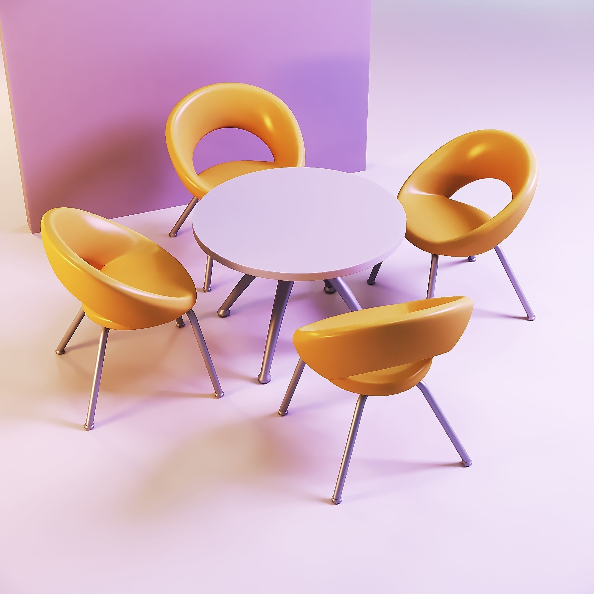 Kitchen table and chair toys for dolls 3D print model_2