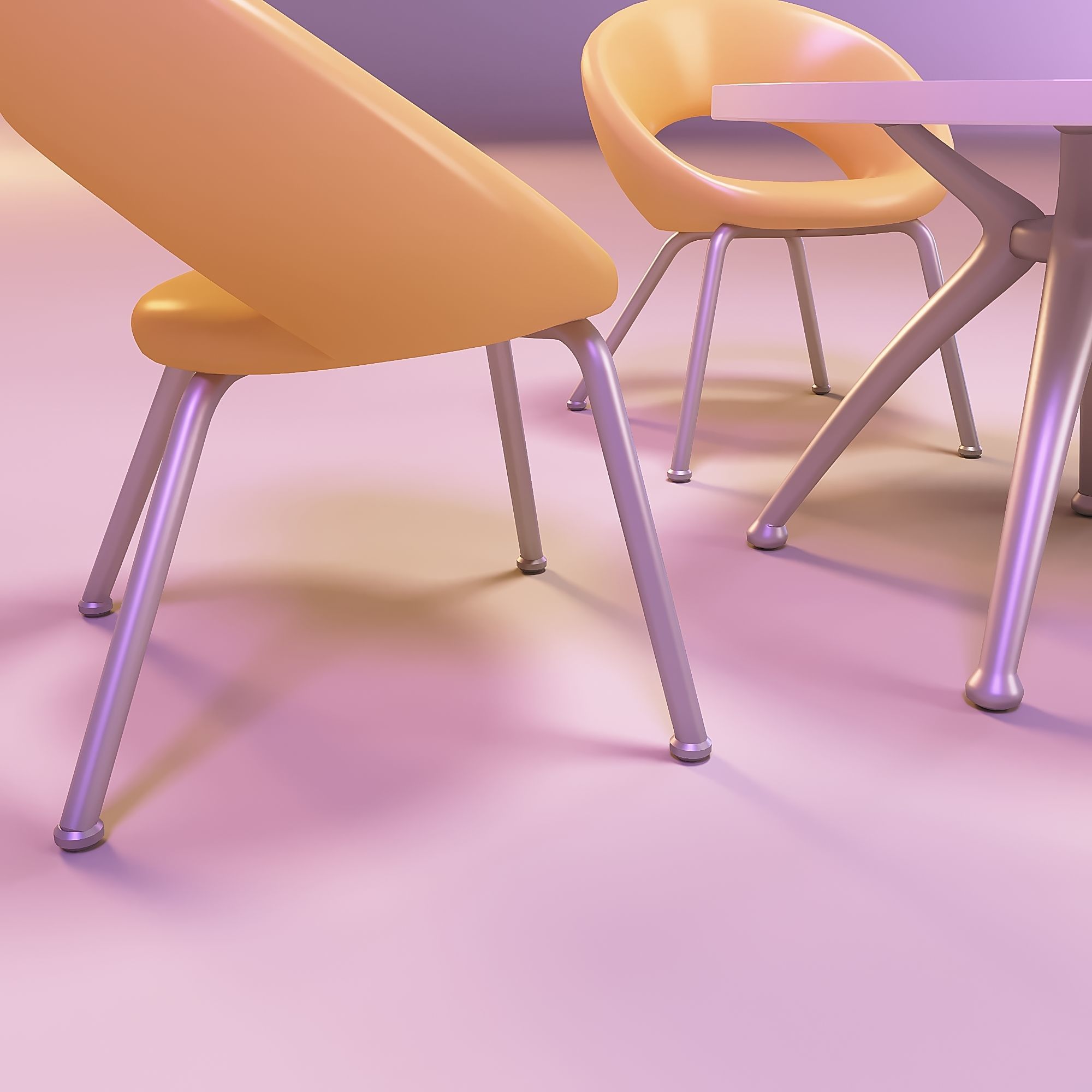 Kitchen table and chair toys for dolls 3D print model_5