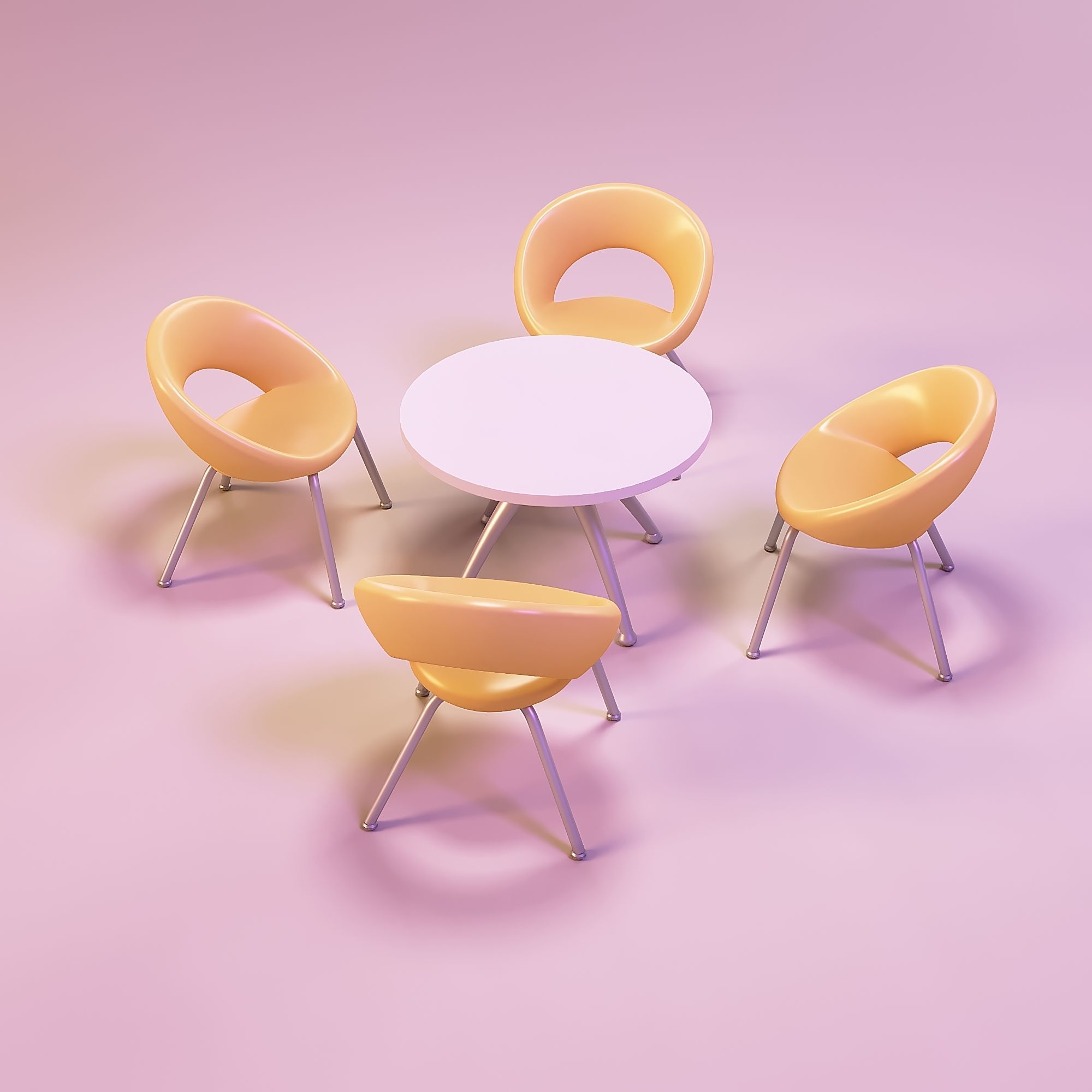 Kitchen table and chair toys for dolls 3D print model_7