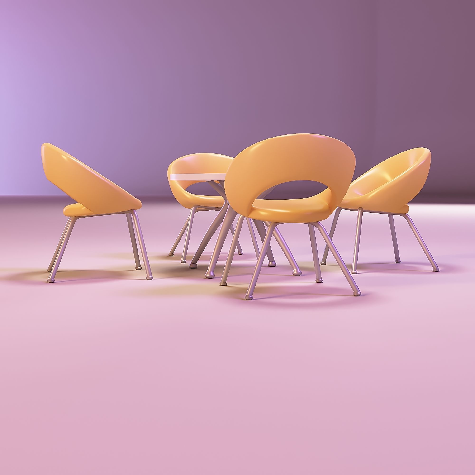 Kitchen table and chair toys for dolls 3D print model_6