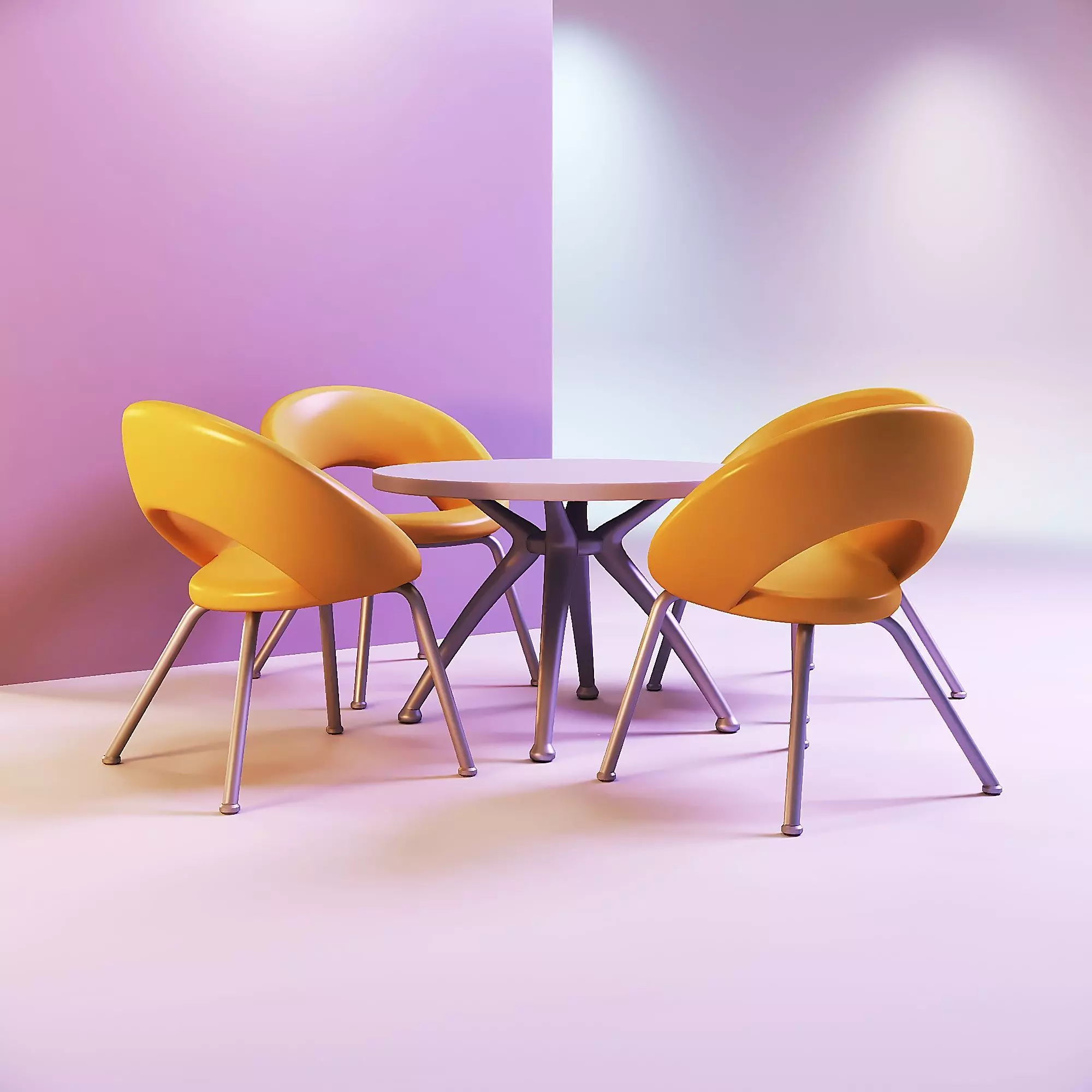 Kitchen table and chair toys for dolls 3D print model_0