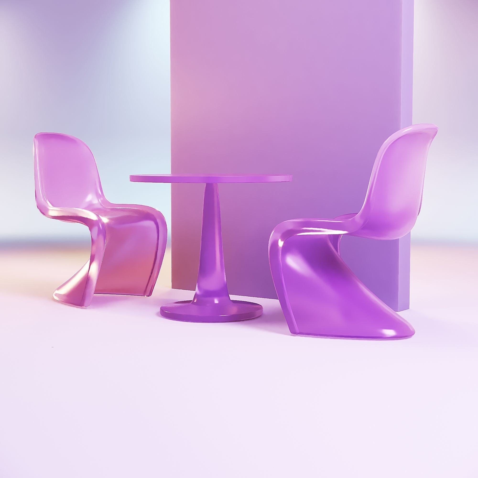 Barbie ghost chair and table 3D print model_1
