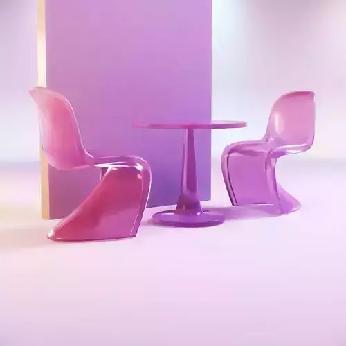 Barbie ghost chair and table