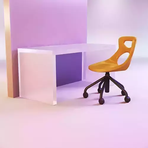 Doll wheel chair and desk 3D print model