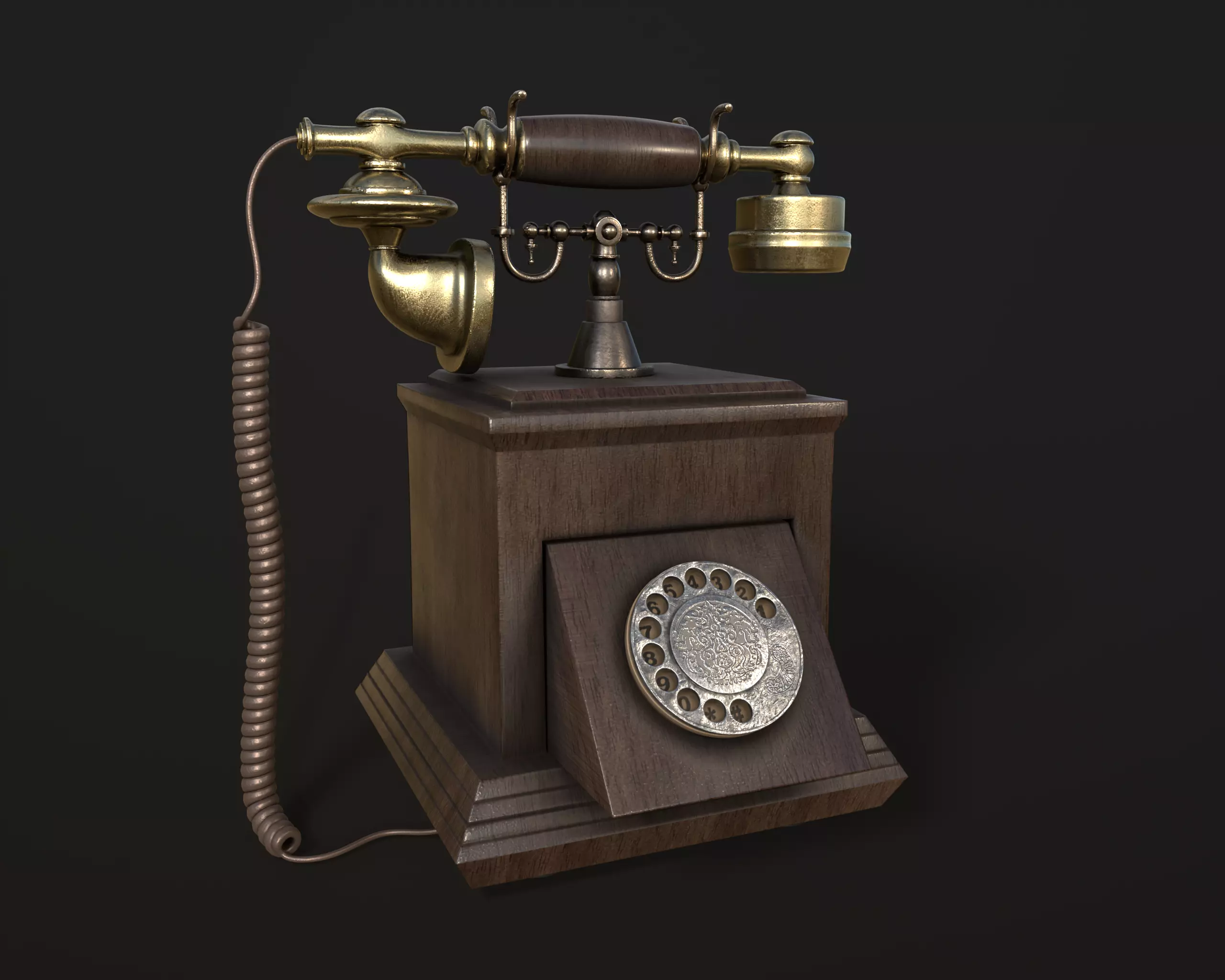 Vintage Phone 3D model_0