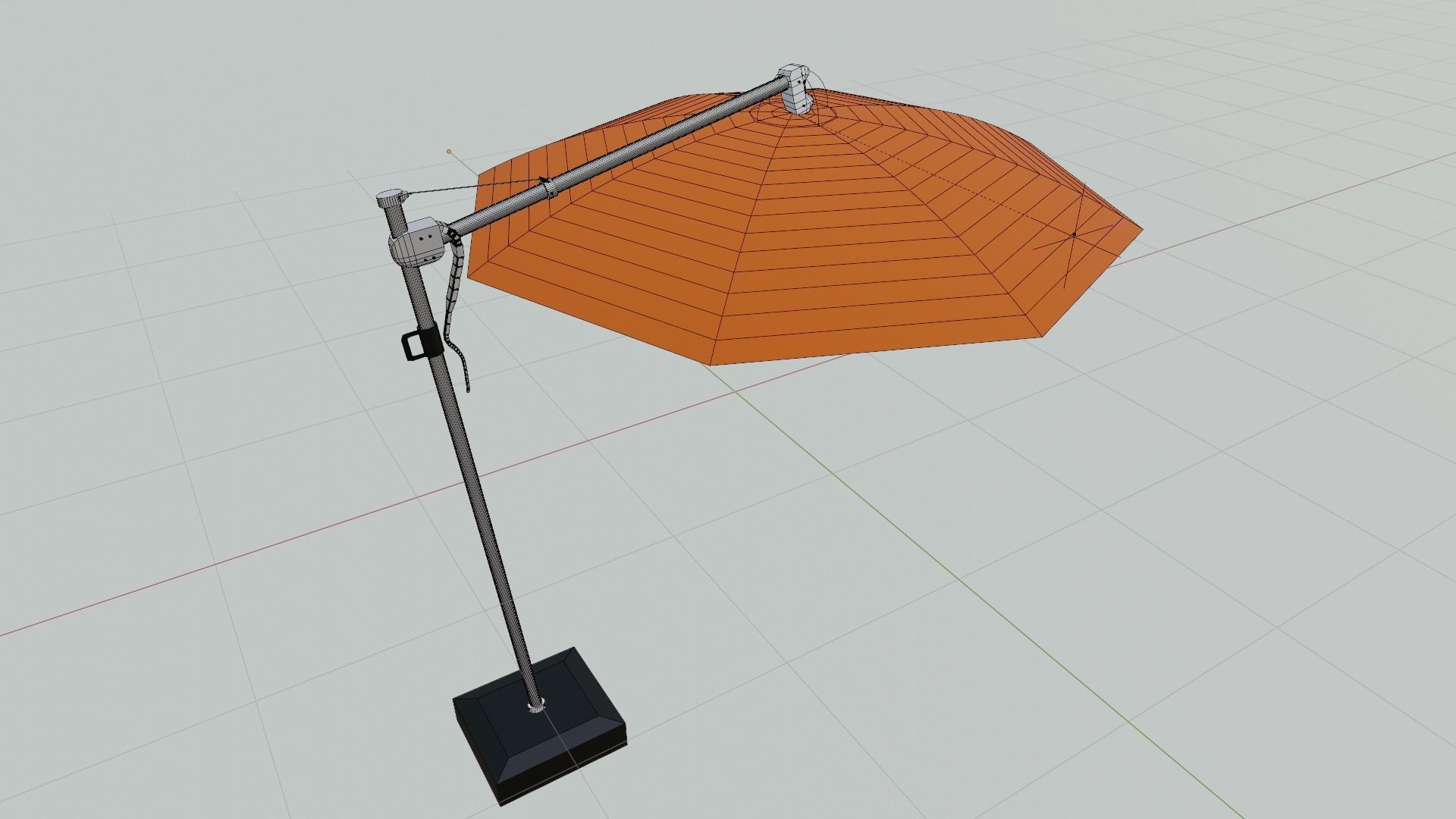 Umbrella Deck Parasol  Low-poly 3D model_6