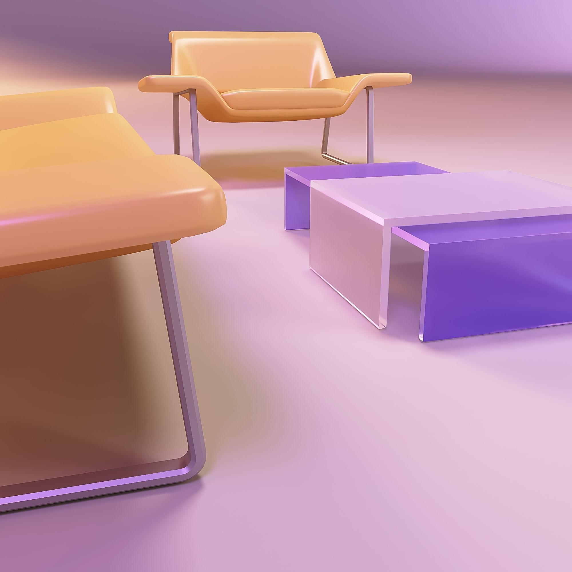 Doll couch and recliner chair 3D print model_5