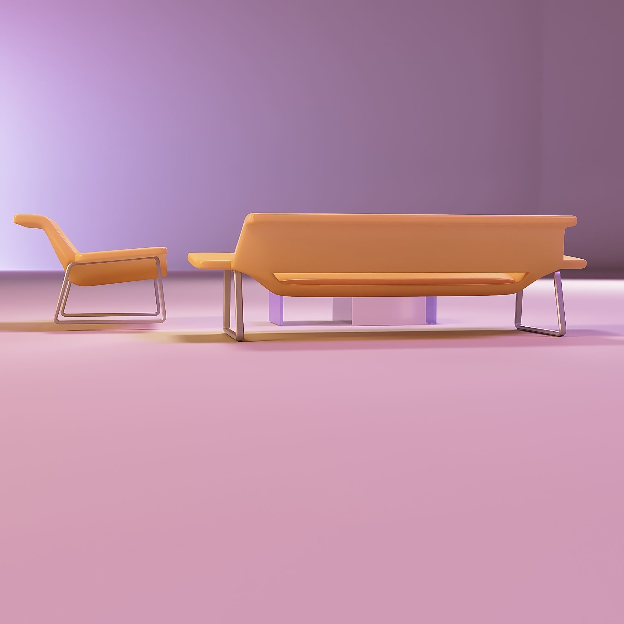 Doll couch and recliner chair 3D print model_6