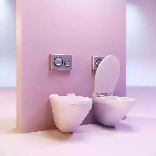 Miniature dollhouse furniture toilet with opening lid