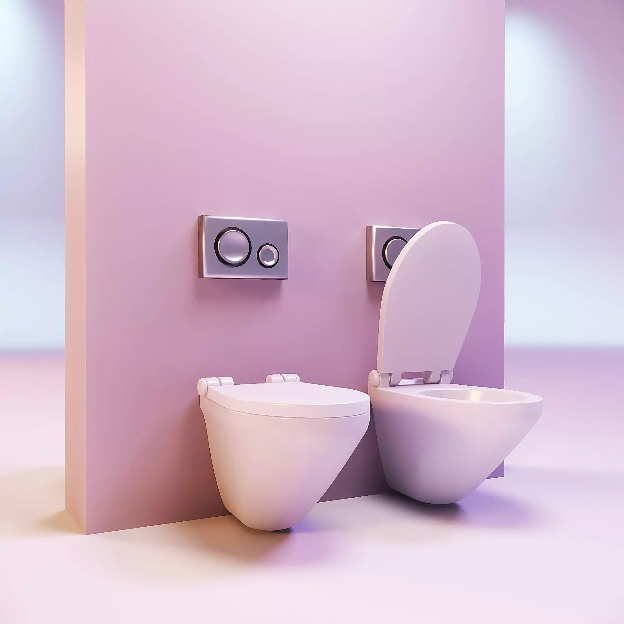 Miniature dollhouse furniture toilet with opening lid 3D print model