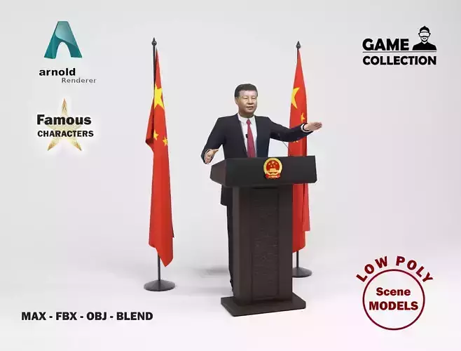 Xi Jinping Low-poly 3D model