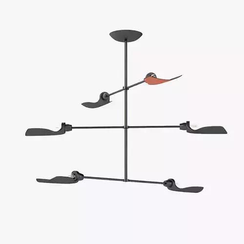 Fin Pendant Chandelier with Bulb