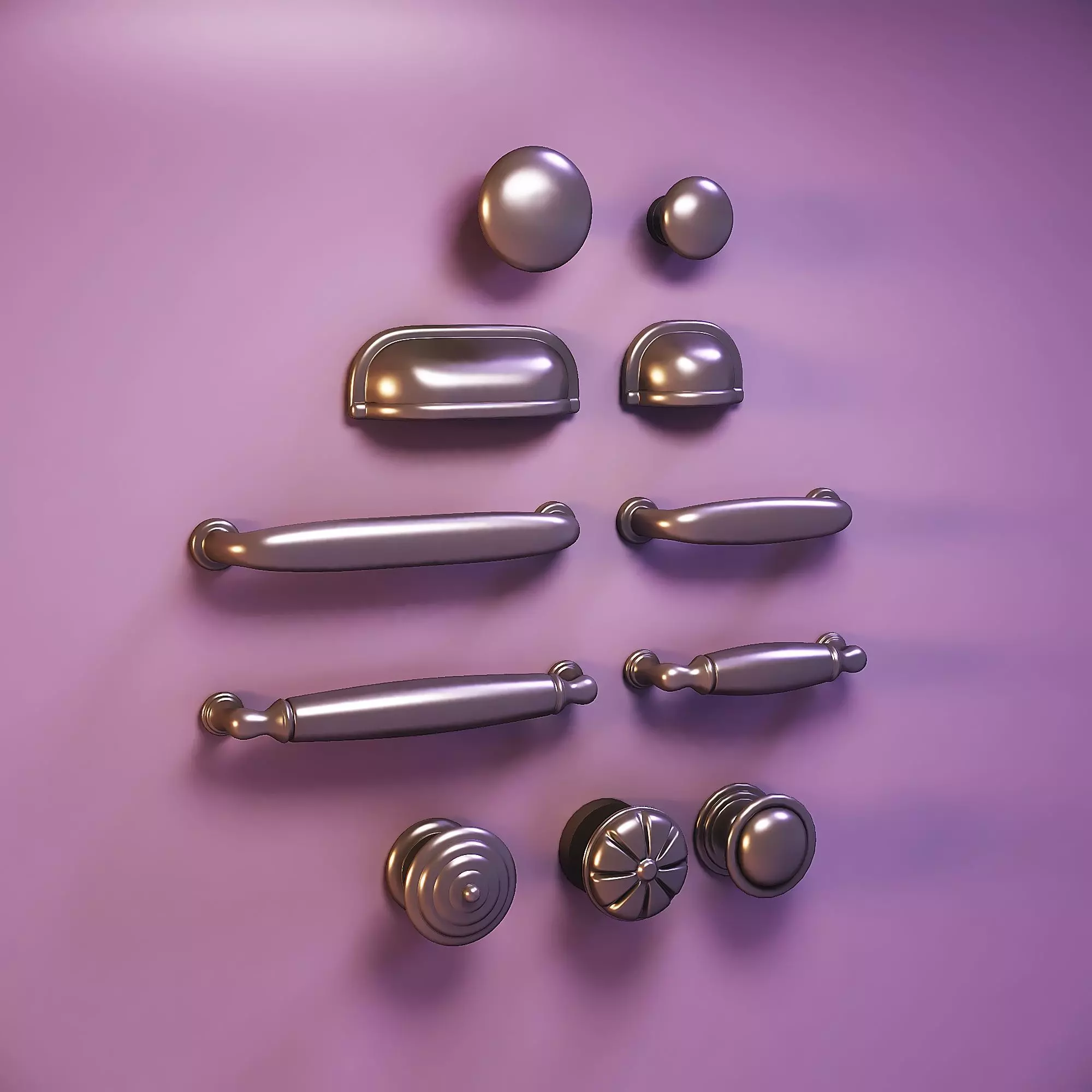 Miniature dollhouse furniture handle vintage 3D print model_0