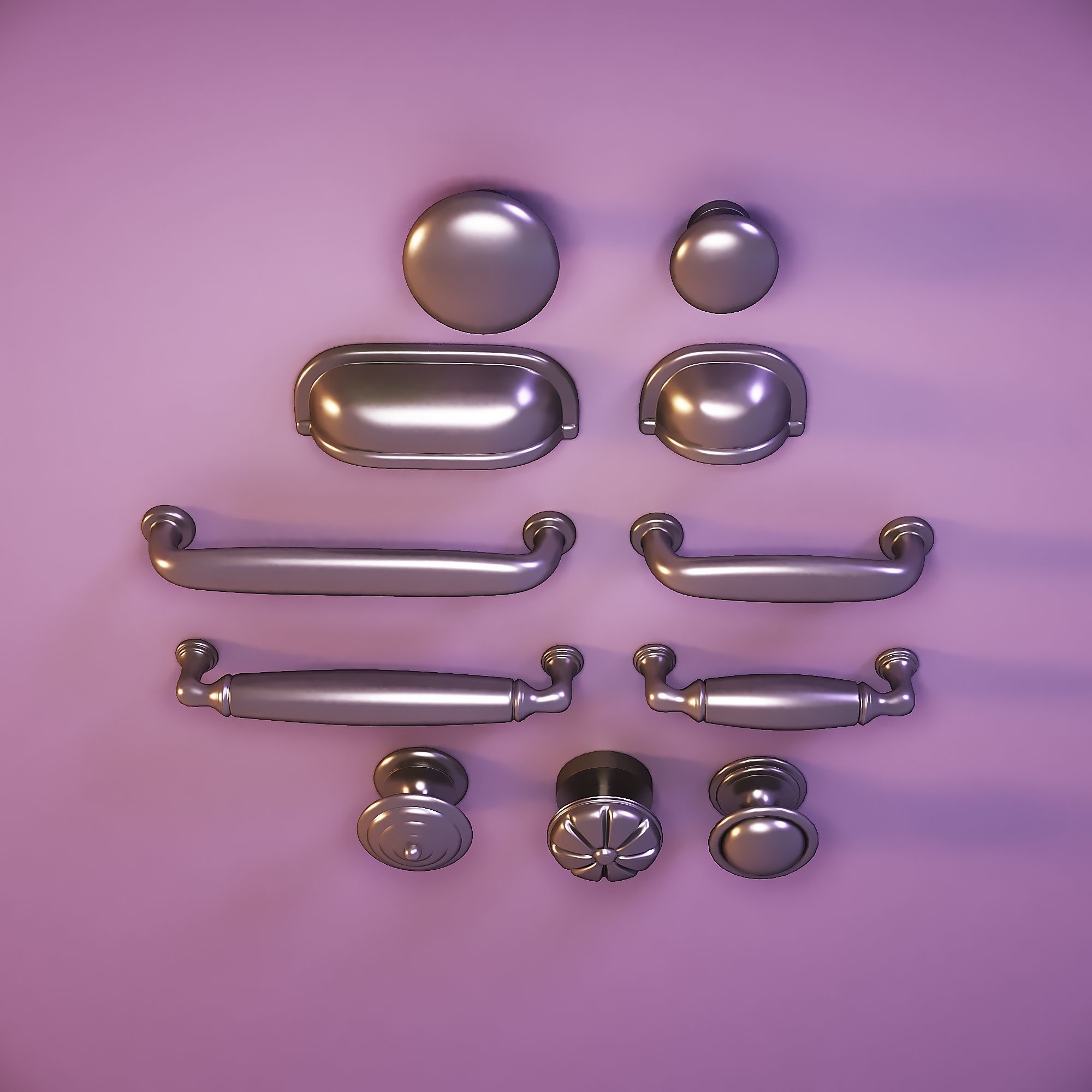 Miniature dollhouse furniture handle vintage 3D print model_2