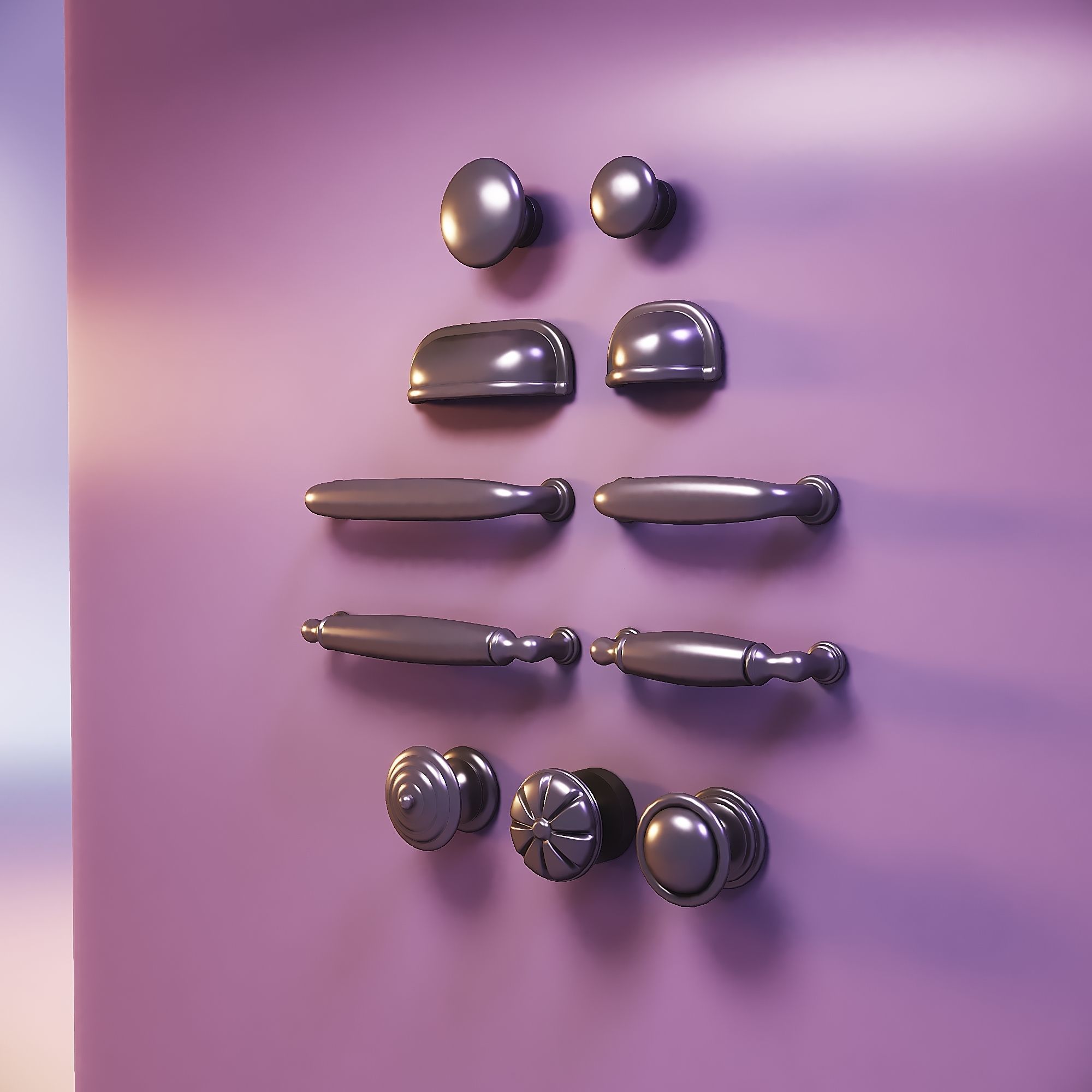 Miniature dollhouse furniture handle vintage 3D print model_1