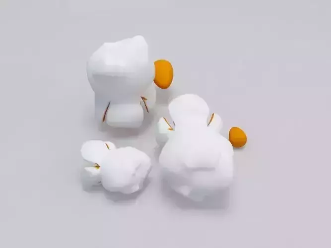 Popcorn three plastic figurines