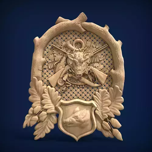 Carved panel painting STL
