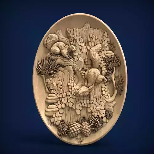 Carved panel painting STL