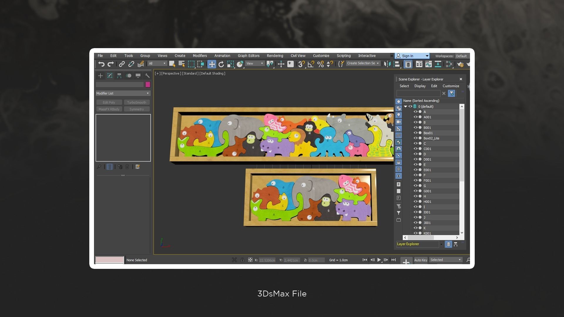 Alphabet Puzzle Educational Toys Low-poly 3D model_4