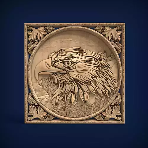 Carved panel painting STL 3D model