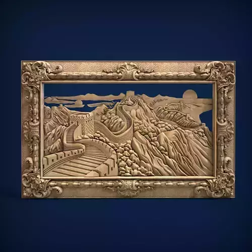 Carved panel painting STL 3D model