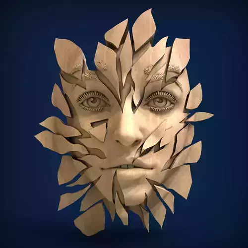 Carved panel painting STL