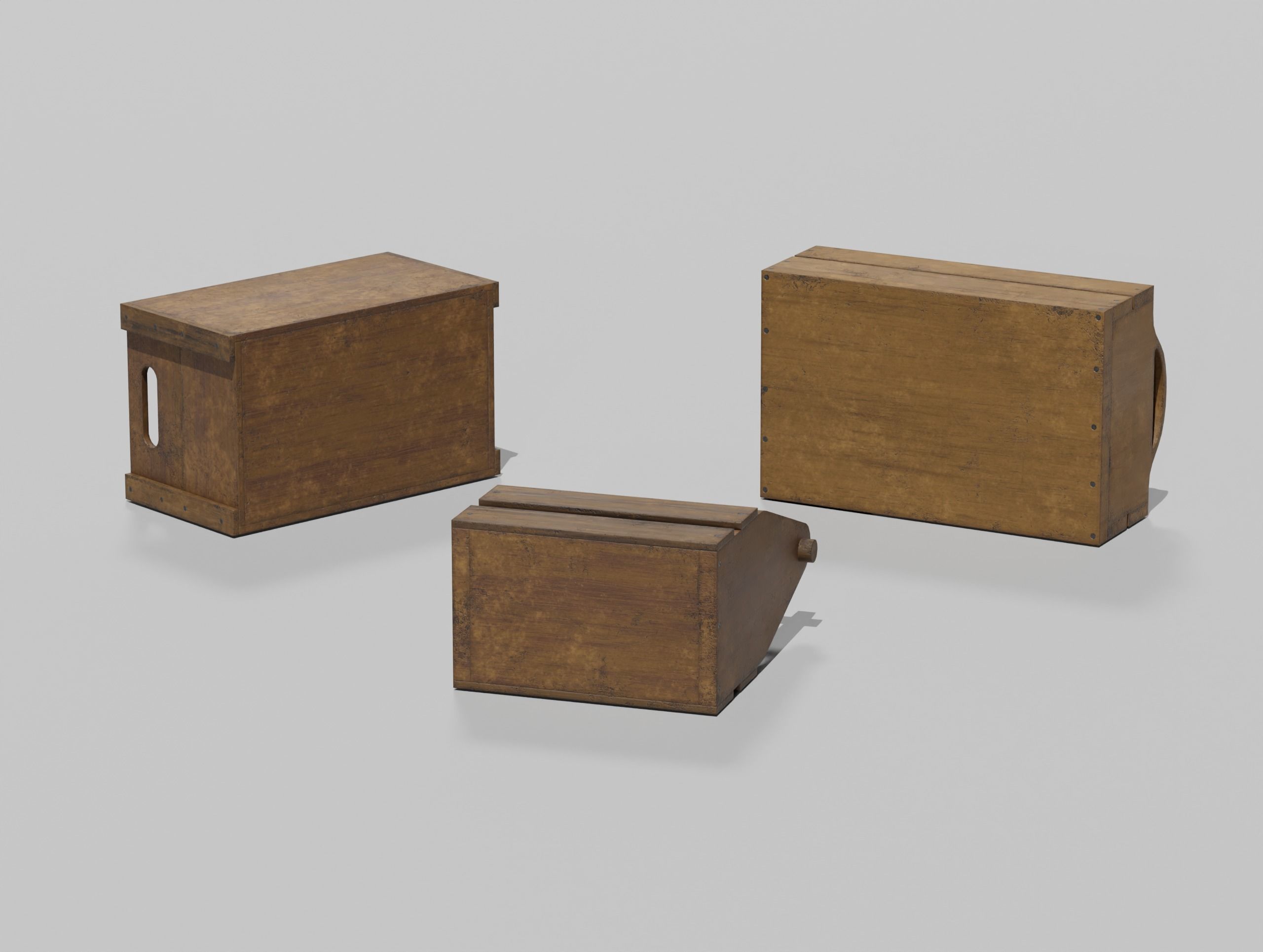 Wooden Crate Small Pack 2 PBR 10 Low-poly 3D model_21