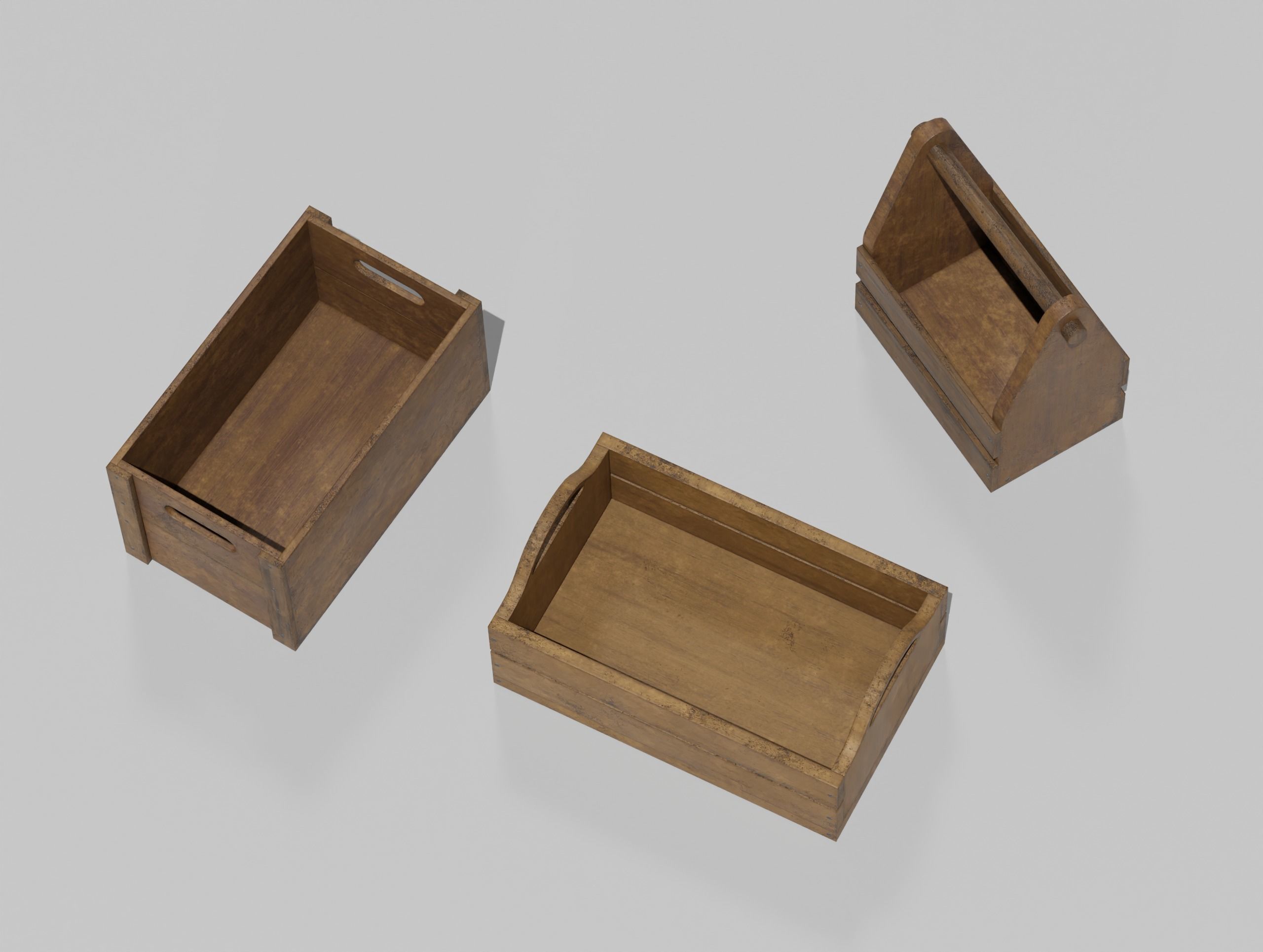 Wooden Crate Small Pack 2 PBR 10 Low-poly 3D model_19
